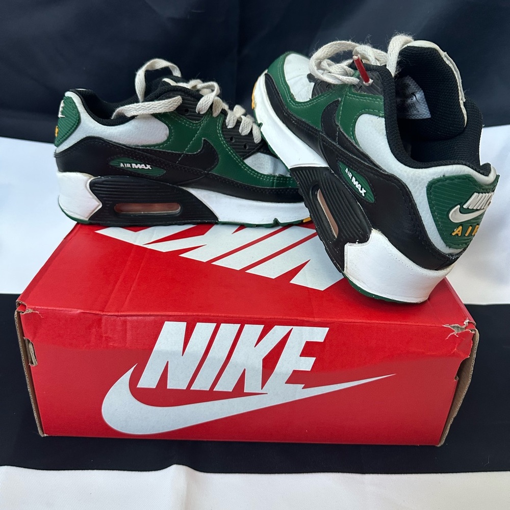 Nike Air Max Sneakers in Green, Black, and White